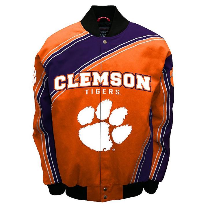Men's Franchise Club Clemson Tigers Warrior Twill Jacket, Size: Large, Orange