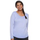 Juniors' Plus Size Mudd&reg; Scoopneck Tee, Teens, Size: 1xl, Drk Purple