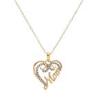Hallmark Two Tone Sterling Silver Cubic Zirconia Mom Heart Pendant, Women's, Size: 18, White