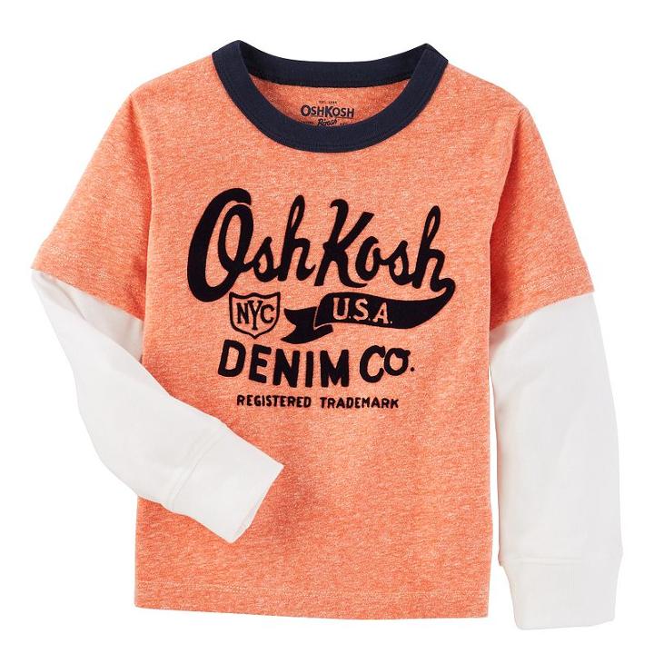 Boys 4-12 Oshkosh B'gosh Orange Mock Layer Logo Tee, Size: 12