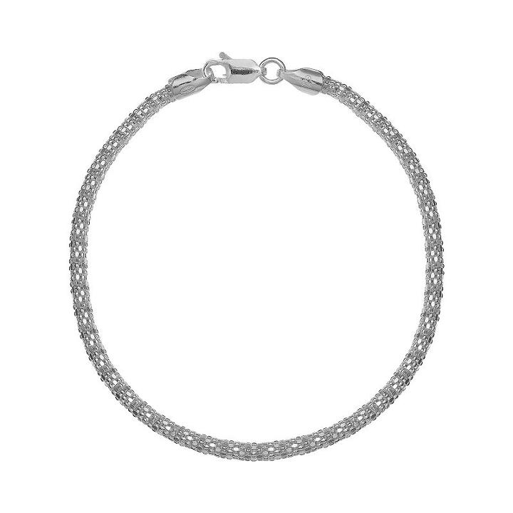 Sterling Silver Popcorn Chain Bracelet, Women's, Size: 7.5