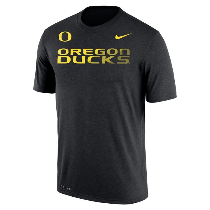 Men's Nike Oregon Ducks Legend Staff Sideline Dri-fit Tee, Size: Xl, Black