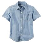 Boys 4-8 Carter's Short Sleeve Button-down Chambray Woven Shirt, Boy's, Size: 6, Blue Other