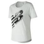 Women's New Balance Graphic Tech Short Sleeve Tee, Size: Medium, White