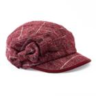 Women's Betmar Mulhouse Plaid Bow Cadet Hat, Red