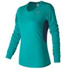 Women's New Balance Accelerate Long Sleeves Top, Size: Medium, Brt Blue