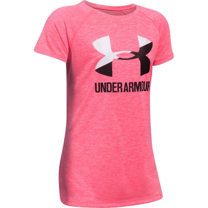 Girls 7-16 Under Armour Big Logo Tee, Size: Xl, Penta Pink White