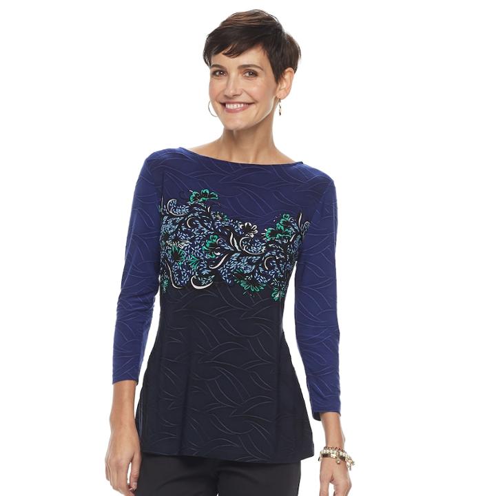Women's Croft & Barrow&reg; Ballet Neck Top, Size: Xs, Blue