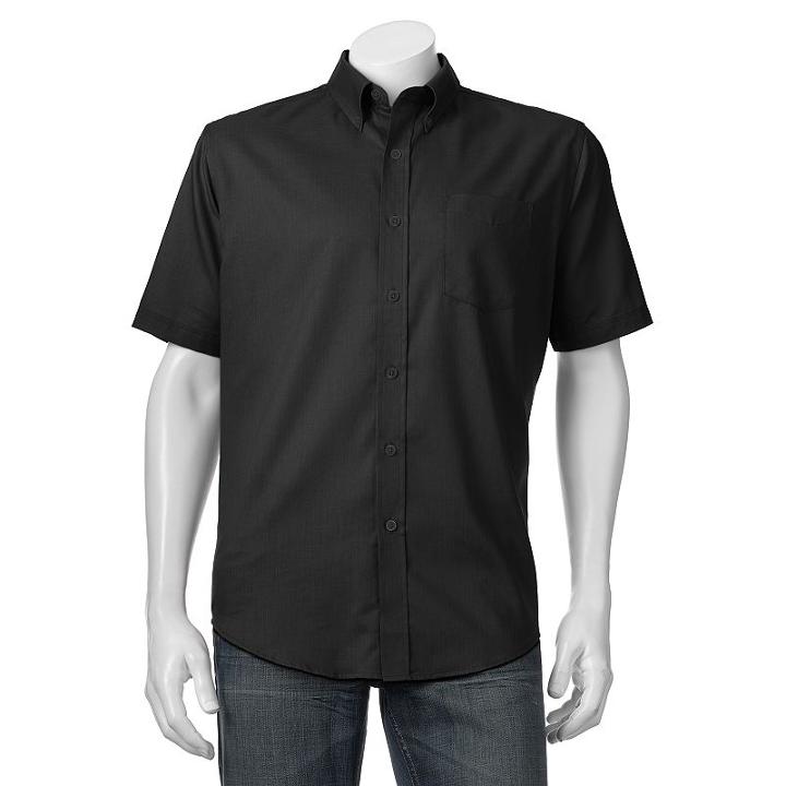 Men's Croft & Barrow&reg; True Comfort Classic-fit Stretch Button-down Shirt, Size: Xxl, Black