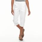 Petite Croft & Barrow&reg; Lace-up Hem Capris, Women's, Size: 4 Petite, White
