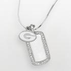 Georgia Bulldogs Sterling Silver Cubic Zirconia Dog Tag Pendant, Women's, Size: 18, White