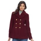 Women's Apt. 9&reg; Wool Blend Peacoat, Size: Small, Dark Grey
