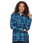 Women's Croft & Barrow&reg; Button-front Shirt, Size: Xl, Dark Blue