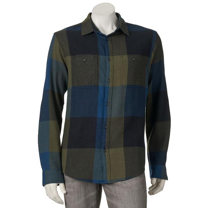 Men's Urban Pipeline&reg; Plaid Flannel Button-down Shirt, Size: Small, Multicolor
