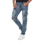 Men's Rawx Slim-fit Moto Stretch Cargo Jeans, Size: 32, Blue