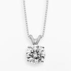 Forever Brilliant 14k White Gold 1 9/10-ct. T.w. Round-cut Lab-created Moissanite Pendant, Women's, Size: 18