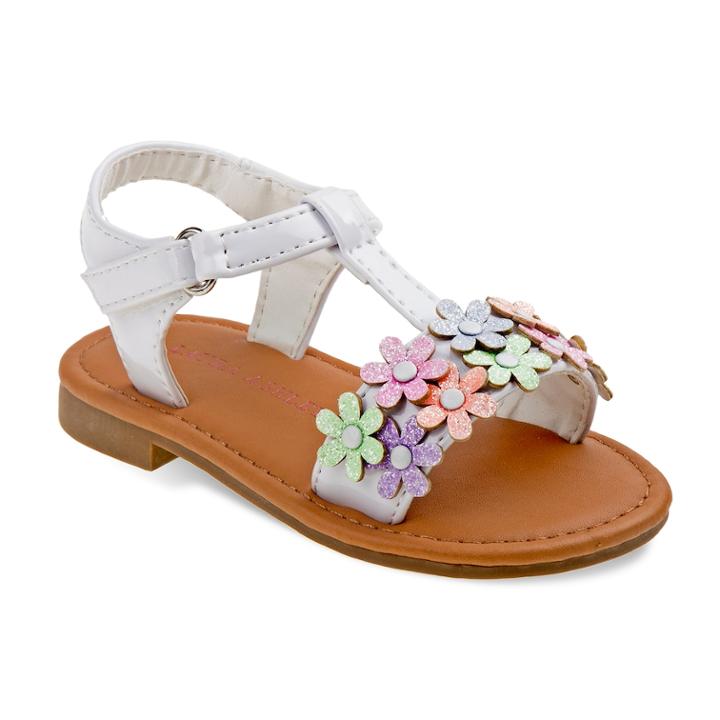 Laura Ashley Flowers Toddler Girls' Sandals, Size: 7 T, White