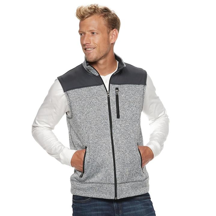 Men's Sonoma Goods For Life&trade; Supersoft Modern-fit Sweater Fleece Vest, Size: Small, Black