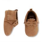 Baby Girl Carter's Brown Bow Moccasin Crib Shoes, Size: 6-9 Months