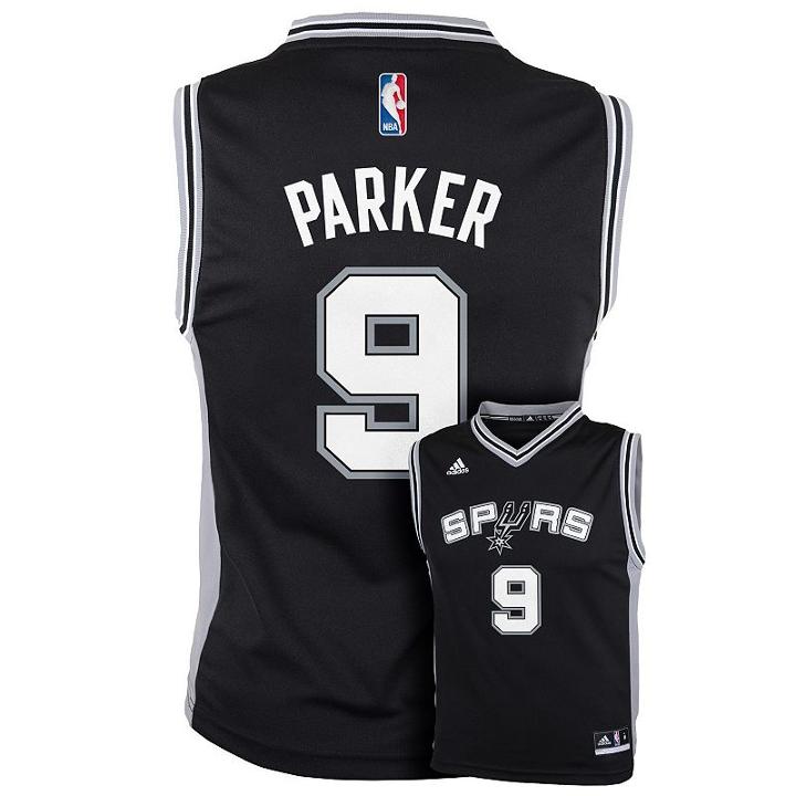 Boys 8-20 Adidas San Antonio Spurs Tony Parker Nba Replica Jersey, Boy's, Size: Xl(18/20), Black