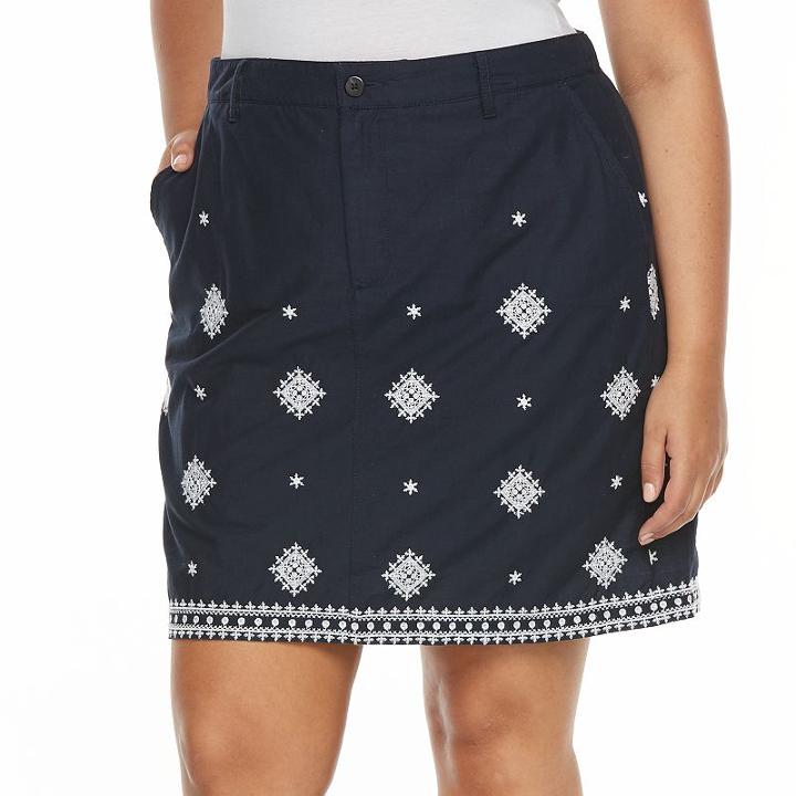 Plus Size Croft & Barrow&reg; Novelty Skort, Women's, Size: 24 W, Blue (navy)