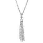 Sterling Silver Tassel Pendant Necklace, Women's, Size: 17, Grey