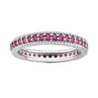 Stacks And Stones Sterling Silver Lab-created Ruby Eternity Stack Ring, Women's, Size: 5, Red