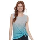 Juniors' So&reg; Knot-hem Muscle Tank, Teens, Size: Small, Turquoise/blue (turq/aqua)