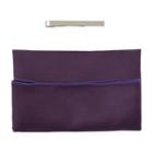 Men's Nick Dunn Pocket Square & Tie Bar Set, Purple