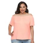 Plus Size Jennifer Lopez Foiled Crop Bomber Jacket, Women's, Size: 2xl, Brt Orange