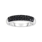 Sterling Silver 1/2 Carat T.w. Black Diamond Ring, Women's, Size: 8