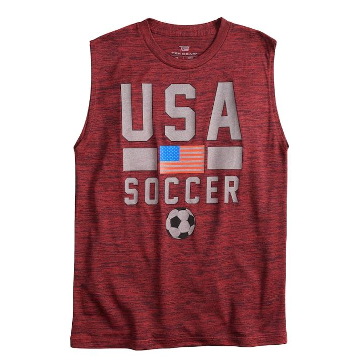 Boys 8-20 Tek Gear&reg; Soccer Muscle Tee, Size: Small, Red