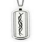 Stainless Steel Barbed Wire Dog Tag - Men, Grey