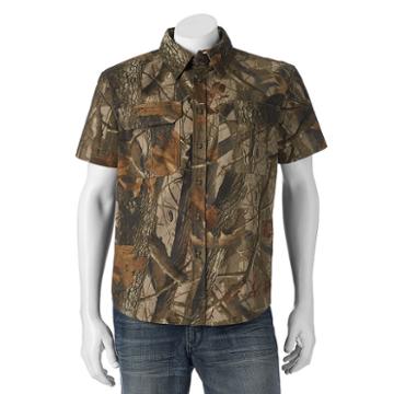 Men's Tallwoods Classic-fit High-definition Camo Button-down Shirt, Size: Xl, Brown