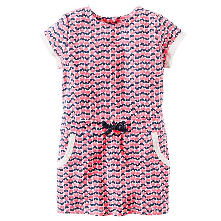 Girls 4-8 Carter's Eometric French Terry Pocket Dress, Girl's, Size: 4, Pink