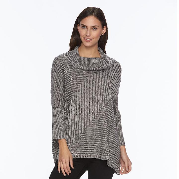 Women's Ab Studio Ribbed Cowlneck Sweater, Size: Regular, Light Grey