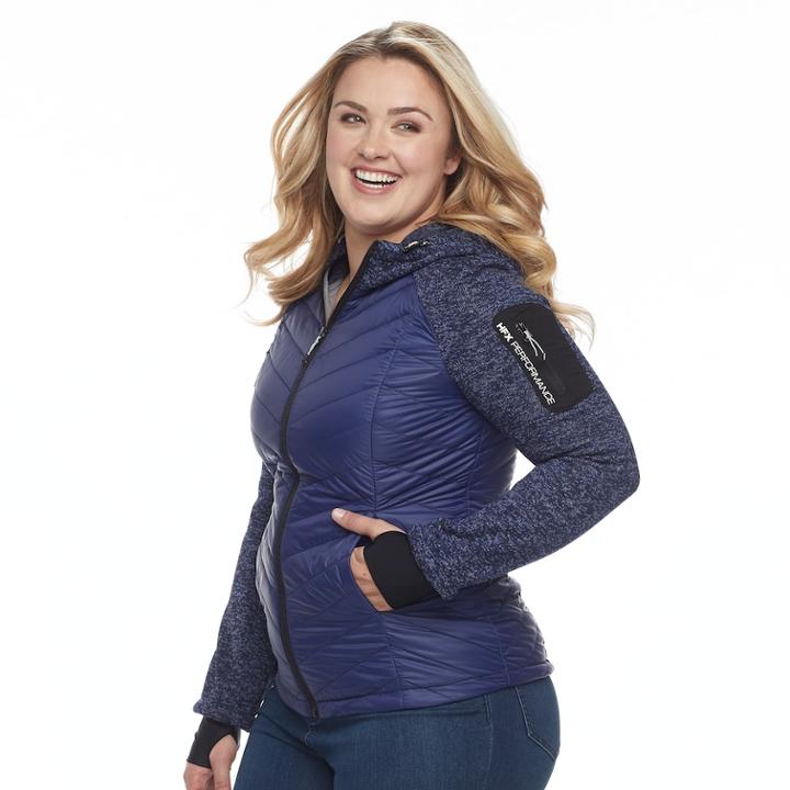 Women's Halitech Hooded Mixed-media Jacket, Size: Small, Med Purple