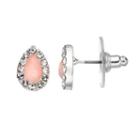 Lc Lauren Conrad Pink Teardrop Halo Nickel Free Stud Earrings, Women's
