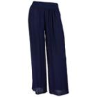 Juniors' Iz Byer California Wide Leg Crepe Pants, Girl's, Size: Xl, Blue (navy)