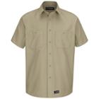 Men's Wrangler Workwear Work Shirt, Size: Medium, Beig/green (beig/khaki)