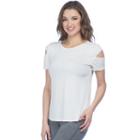 Women's Pl Movement By Pink Lotus Stardust Cold Shoulder Yoga Tee, Size: Small, White Oth