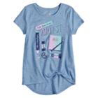 Girls 7-16 So&reg; Knot Front Graphic Tee, Size: 7-8, Med Blue