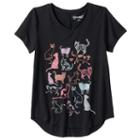 Girls 7-16 & Plus Size Mudd&reg; Seamed Back High-low Hem Graphic Tee, Girl's, Size: 16 1/2, Black