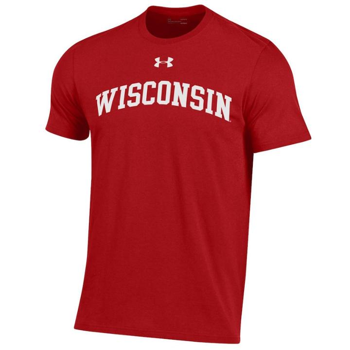 Men's Under Armour Wisconsin Badgers Performance Tee, Size: Small, Flaw