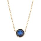 10k Gold Lab-created Sapphire Circle Pendant Necklace, Women's, Size: 17, Blue