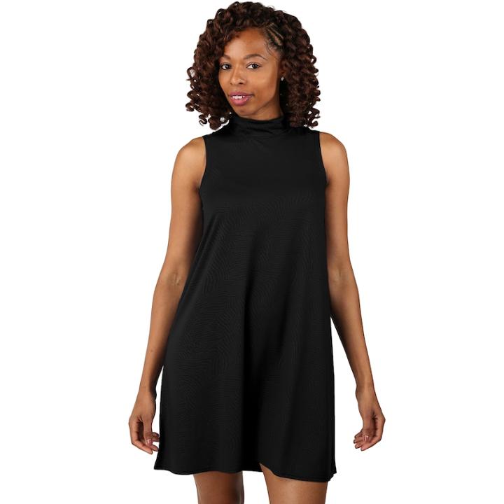 Women's Soybu Frolic Mock Neck Dress, Size: Xl, Black