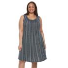 Croft & Barrow, Plus Size &reg; Pintuck Fit & Flare Dress, Women's, Size: 2xl, Blue