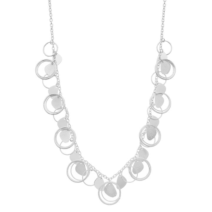 Long Shaky Circle Necklace, Women's, Silver
