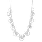 Long Shaky Circle Necklace, Women's, Silver