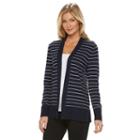 Women's Croft & Barrow&reg; Essential Open Front Cardigan, Size: Xs, Blue
